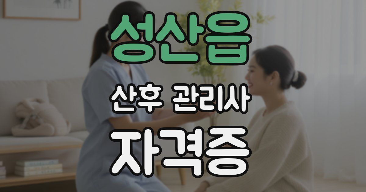 성산읍 산후 관리사 자격증