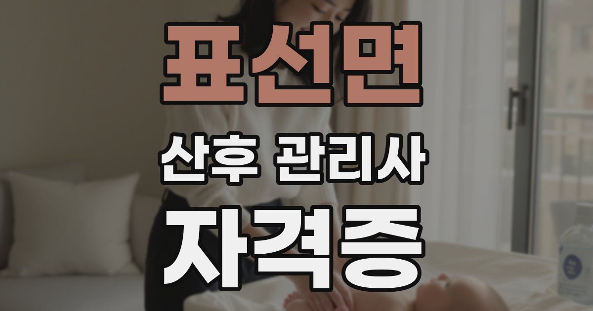 표선면 산후 관리사 자격증