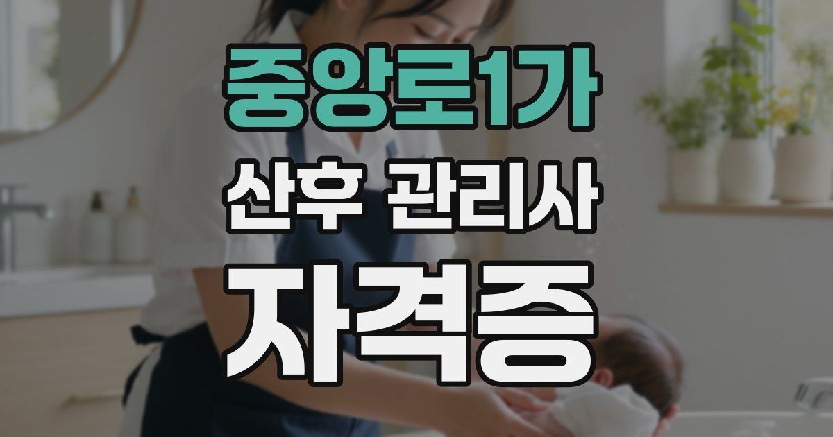 중앙로1가 산후 관리사 자격증