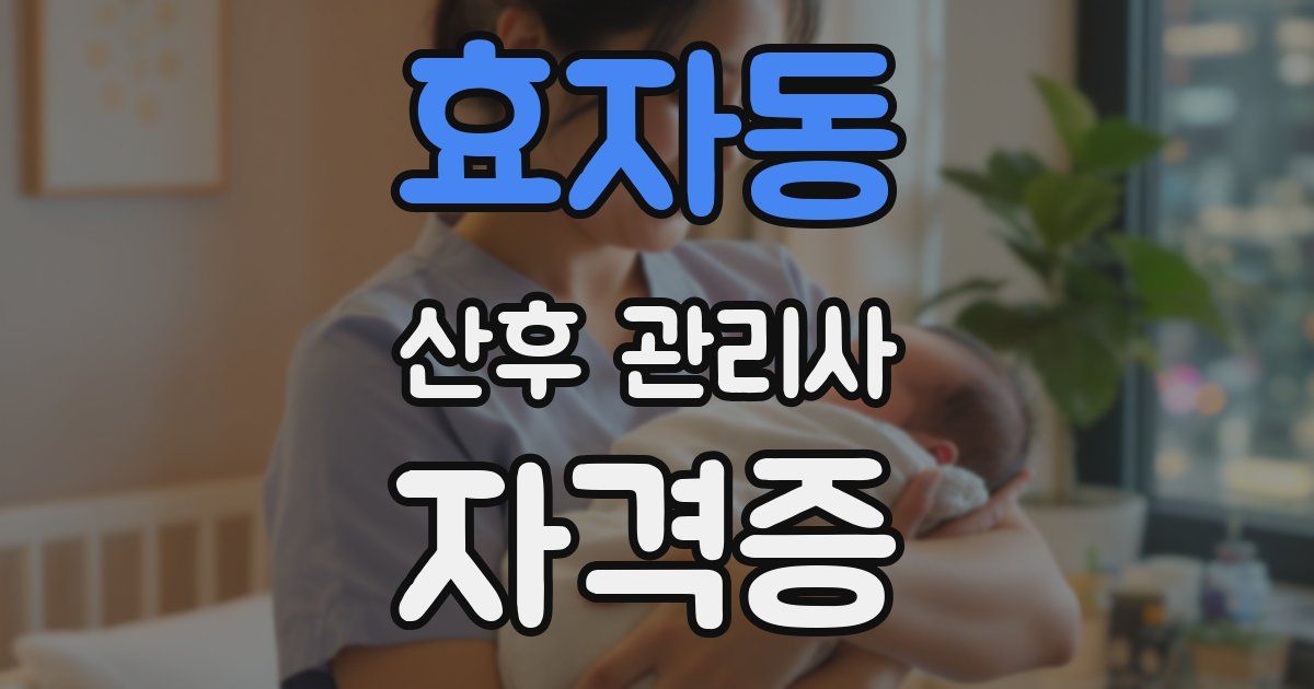 효자동 산후 관리사 자격증