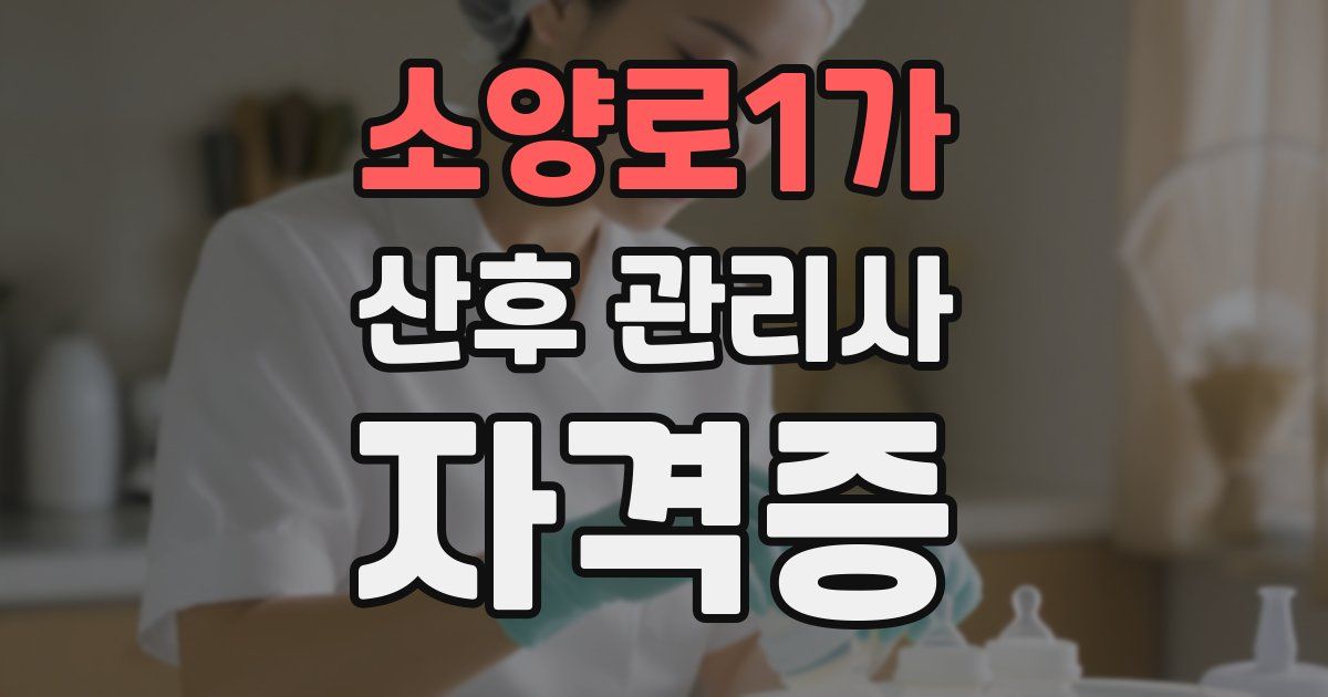 소양로1가 산후 관리사 자격증
