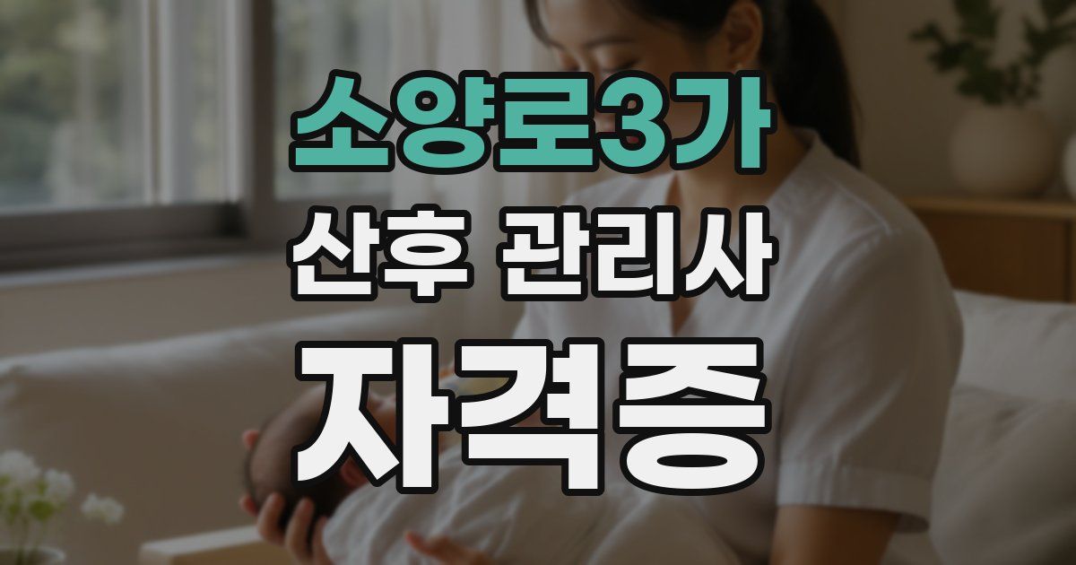 소양로3가 산후 관리사 자격증