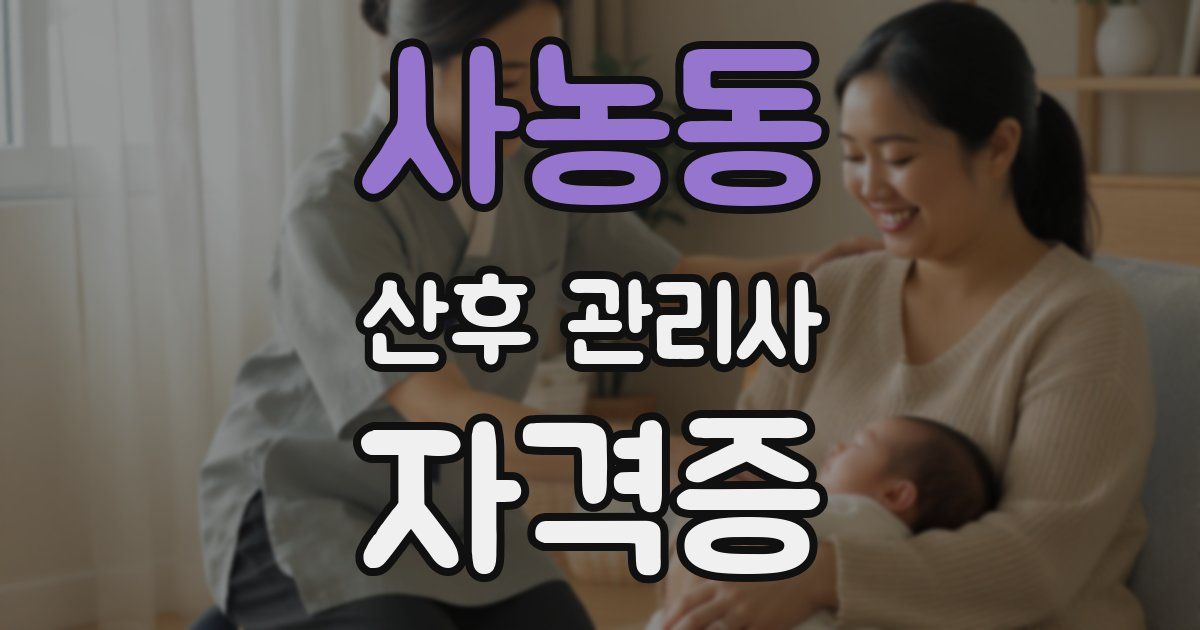 사농동 산후 관리사 자격증