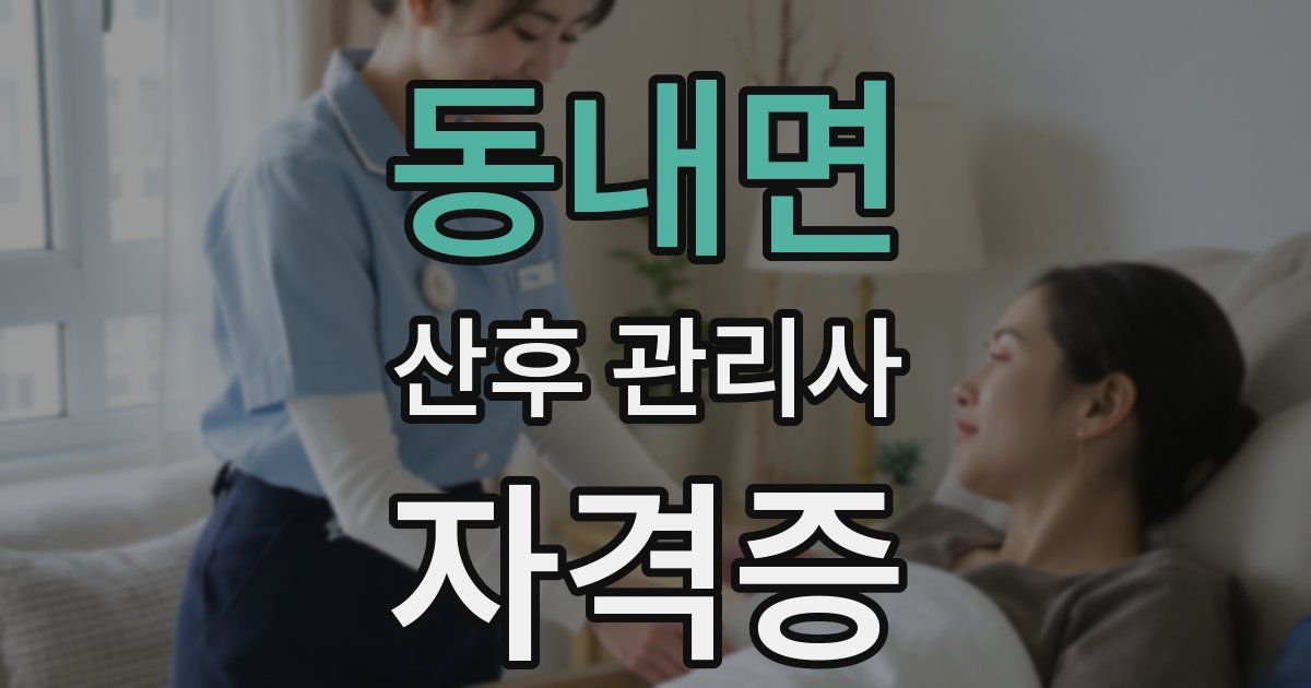 동내면 산후 관리사 자격증