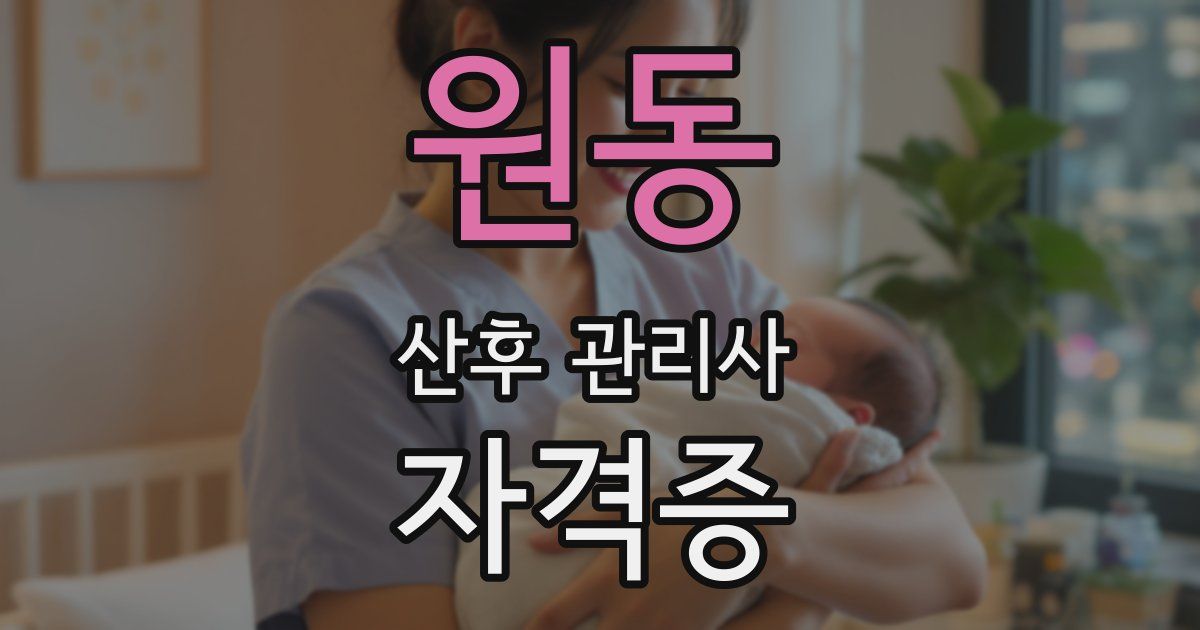원동 산후 관리사 자격증