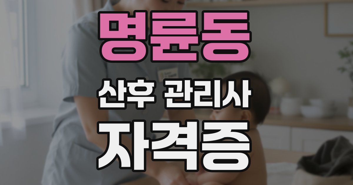 명륜동 산후 관리사 자격증