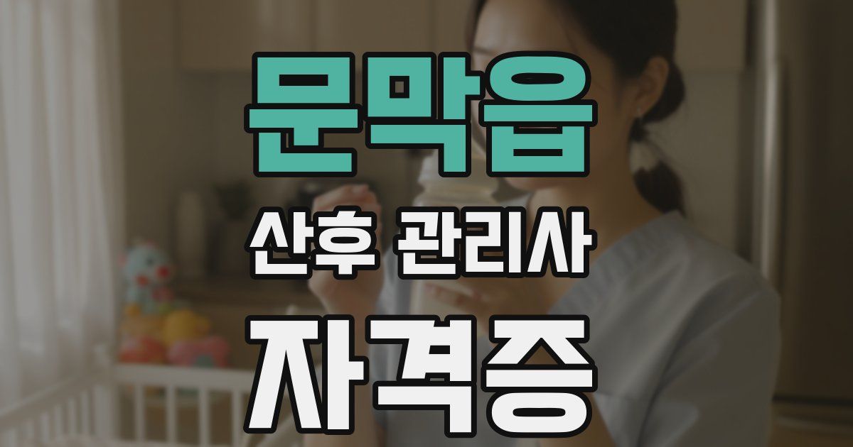 문막읍 산후 관리사 자격증