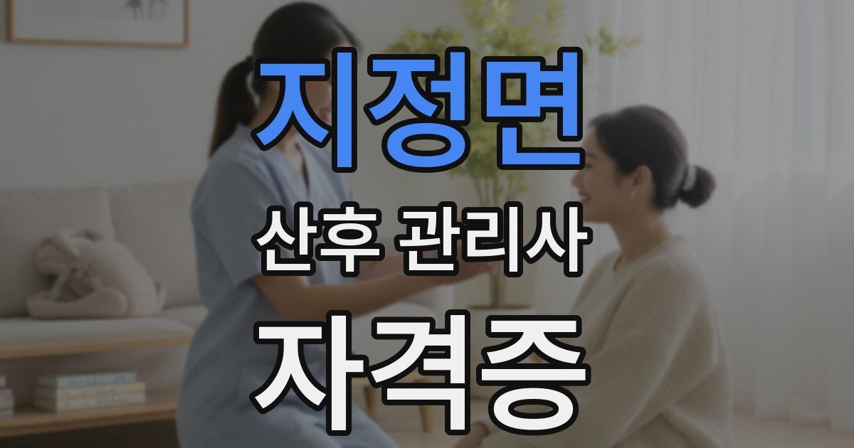 지정면 산후 관리사 자격증
