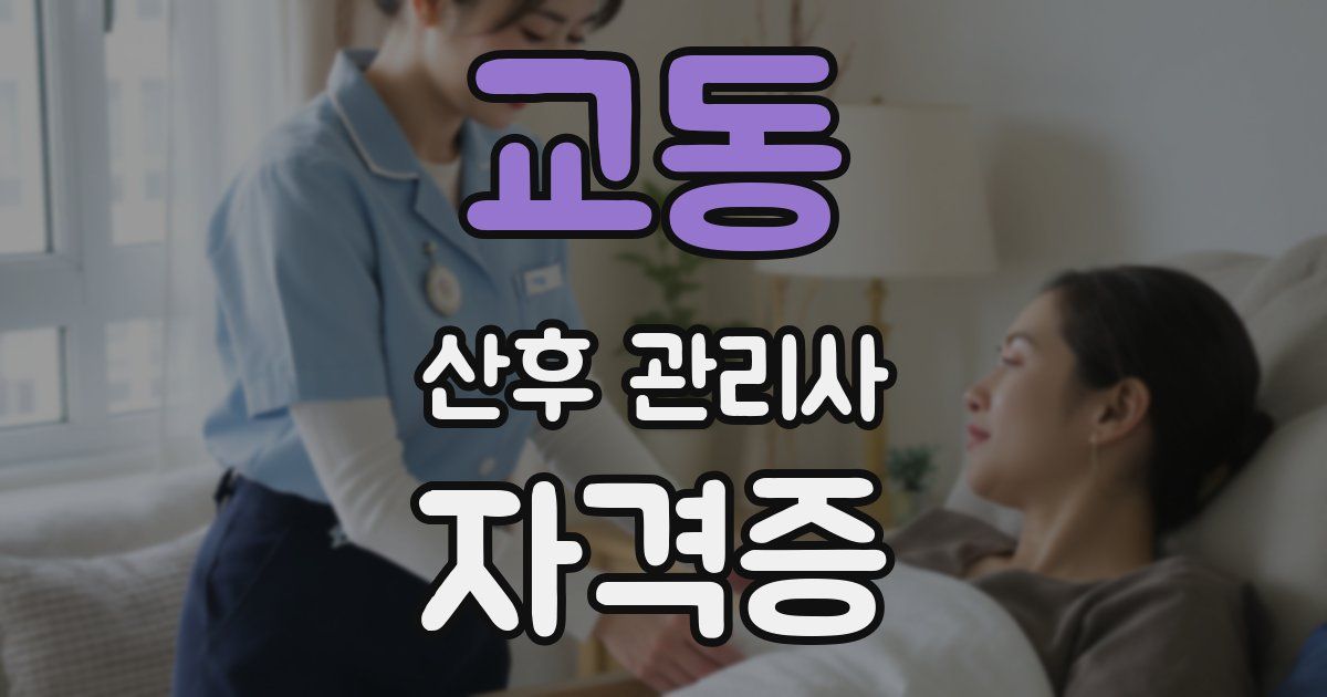 교동 산후 관리사 자격증