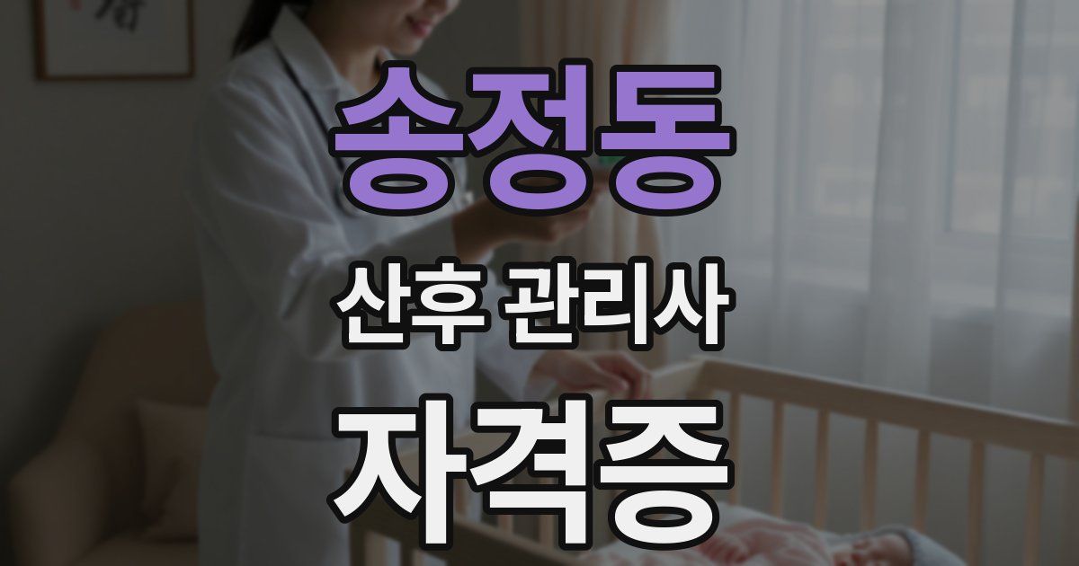 송정동 산후 관리사 자격증