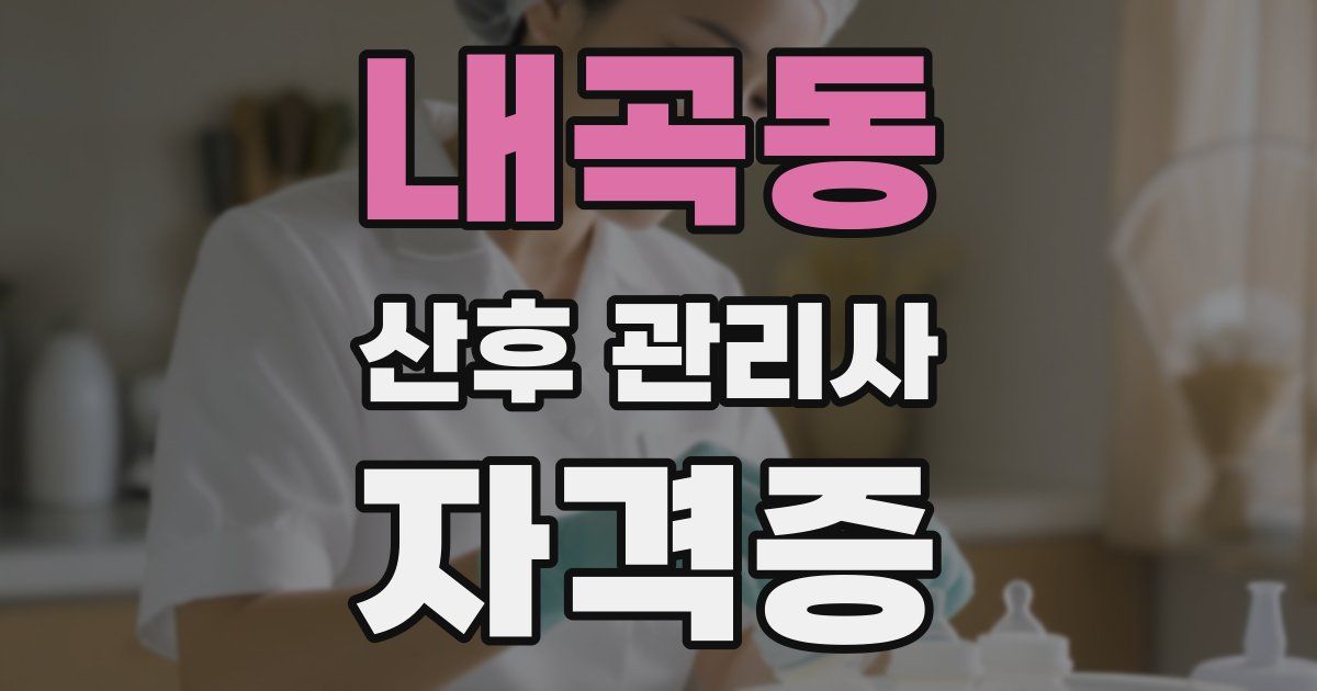 내곡동 산후 관리사 자격증