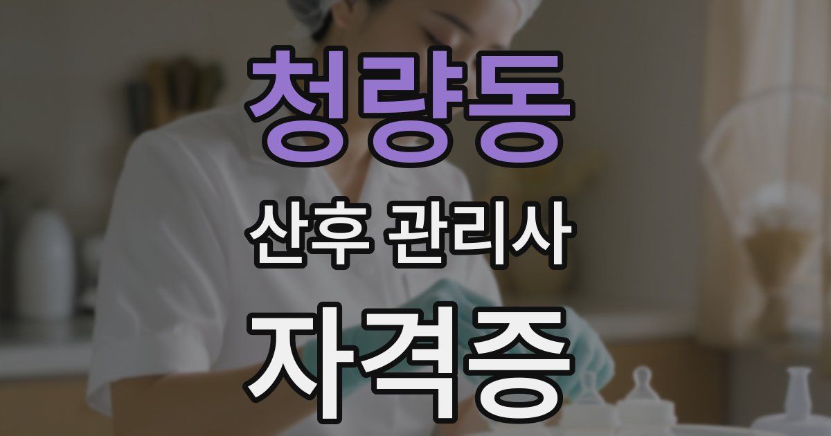 청량동 산후 관리사 자격증