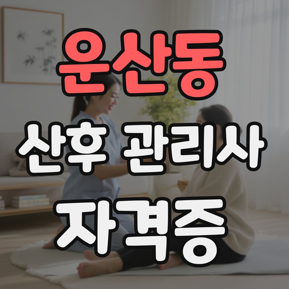 운산동 산후 관리사 자격증
