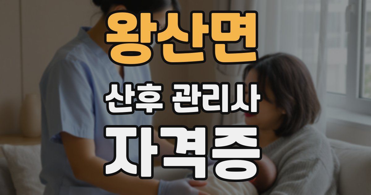 왕산면 산후 관리사 자격증