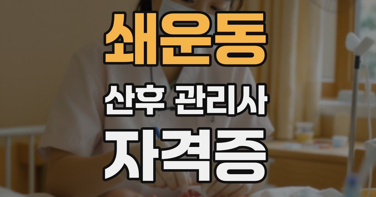 쇄운동 산후 관리사 자격증