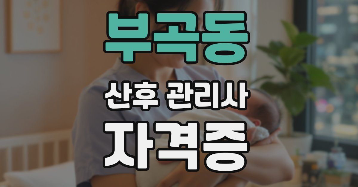 부곡동 산후 관리사 자격증