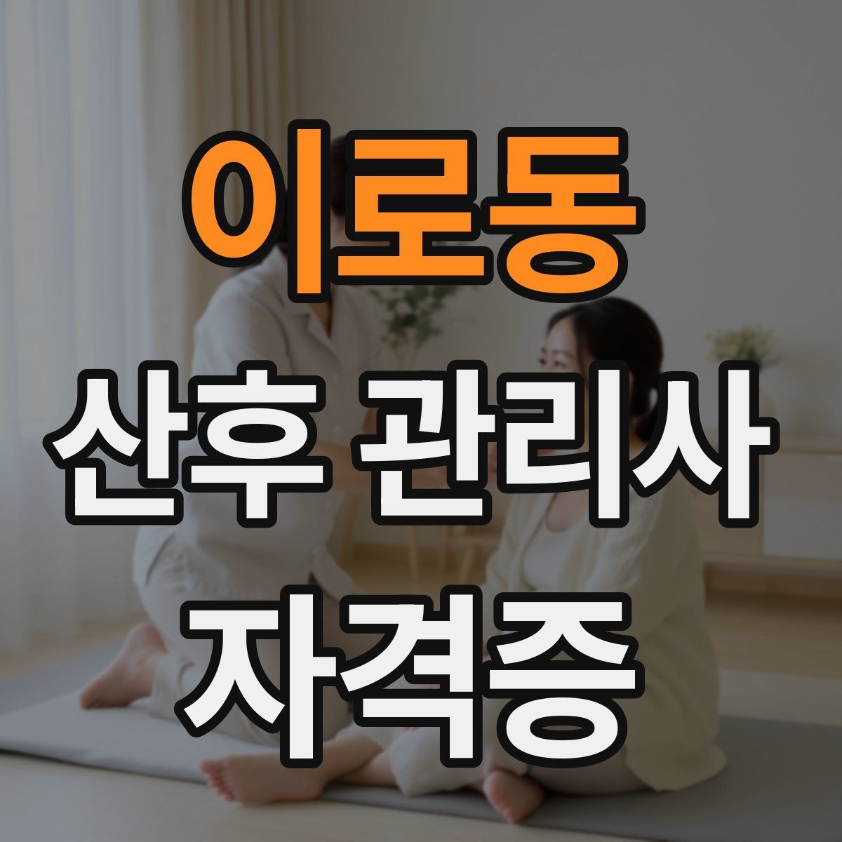 이로동 산후 관리사 자격증