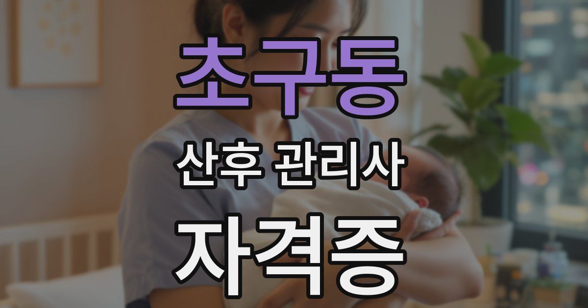 초구동 산후 관리사 자격증