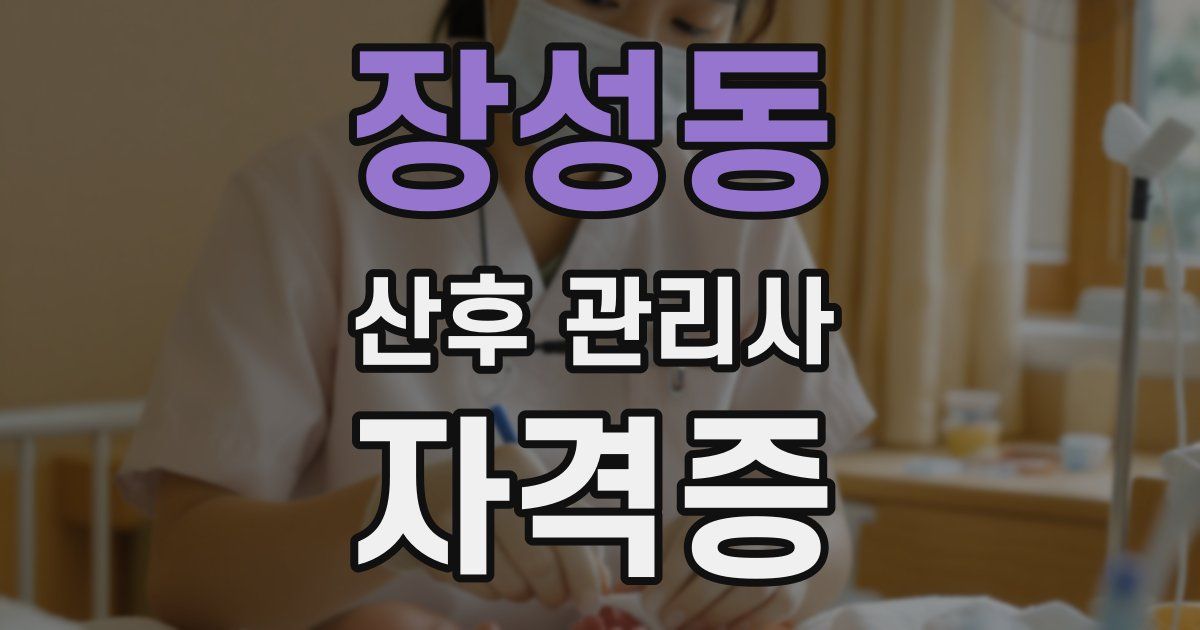 장성동 산후 관리사 자격증