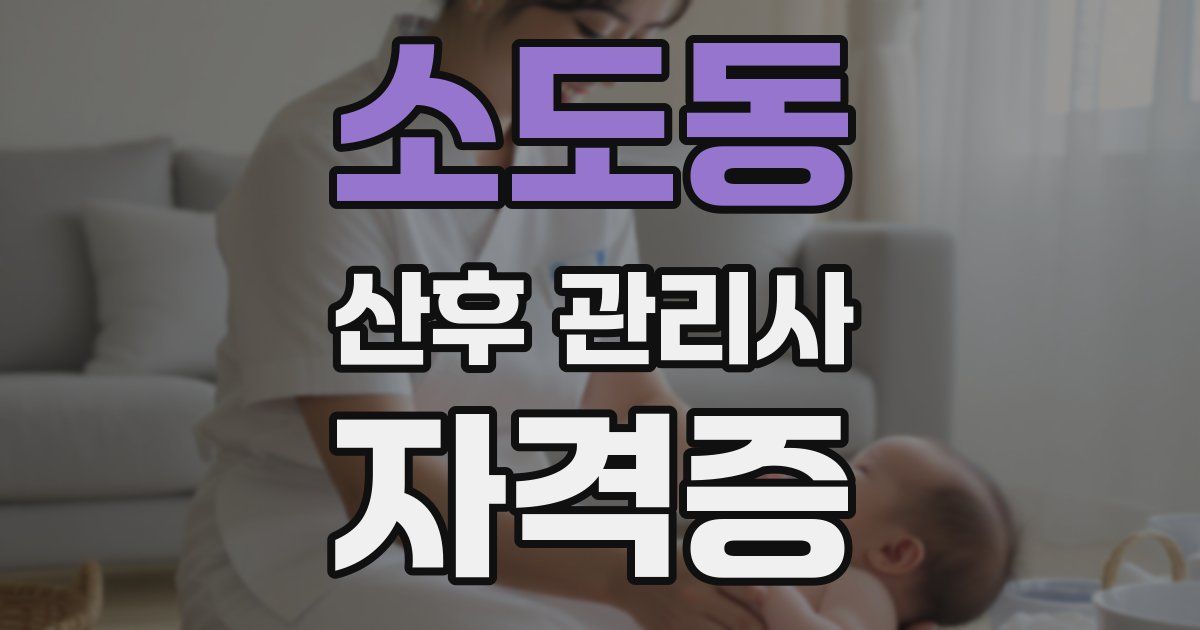 소도동 산후 관리사 자격증