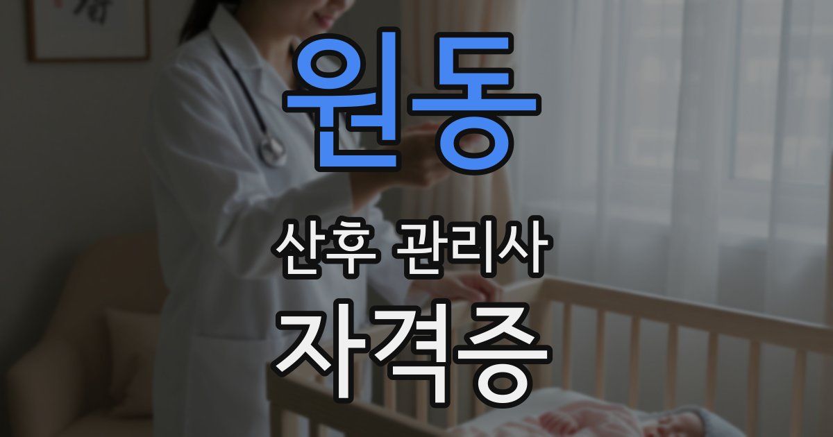 원동 산후 관리사 자격증