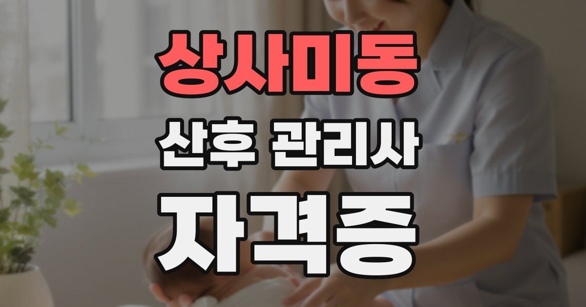 상사미동 산후 관리사 자격증