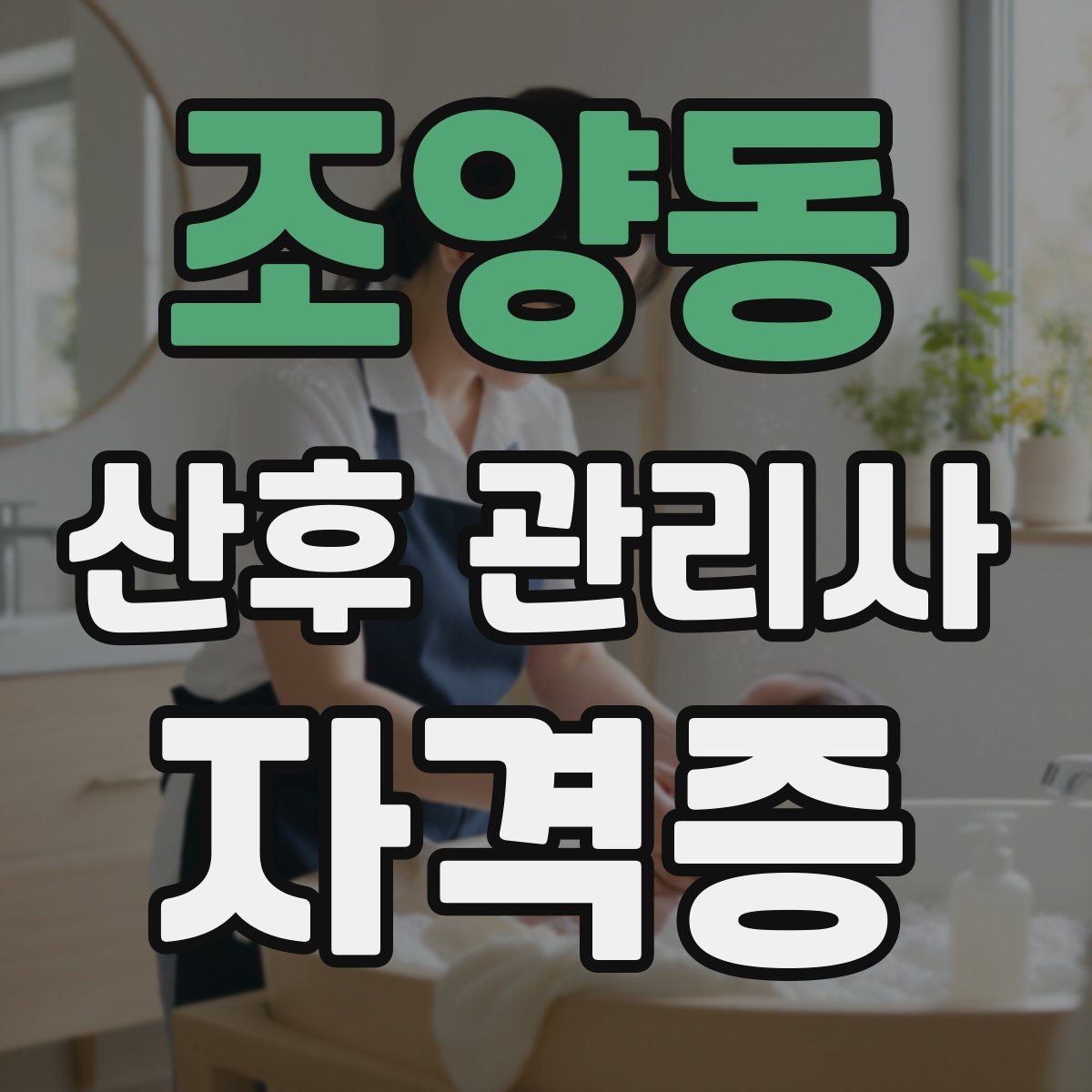 조양동 산후 관리사 자격증