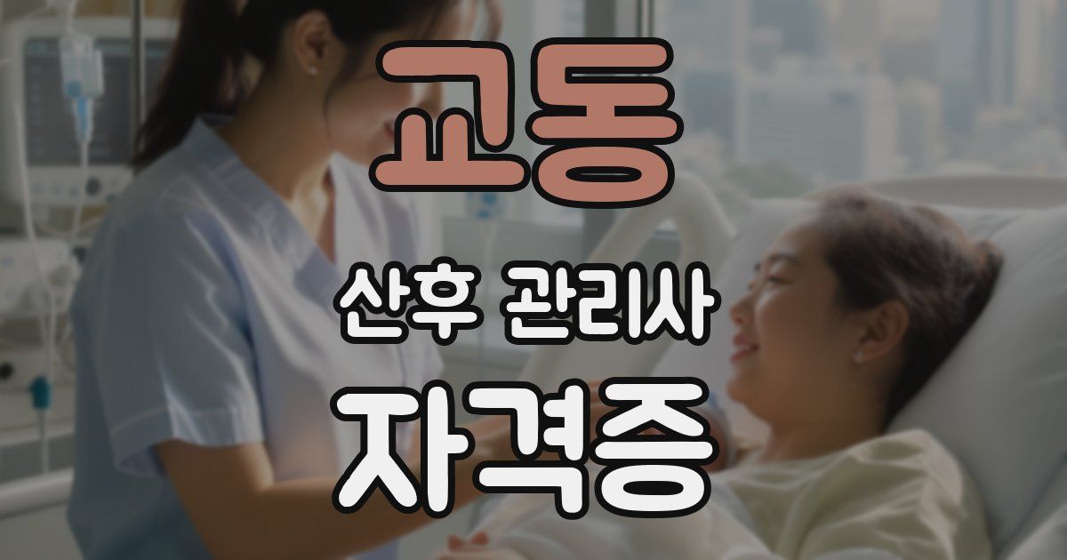 교동 산후 관리사 자격증