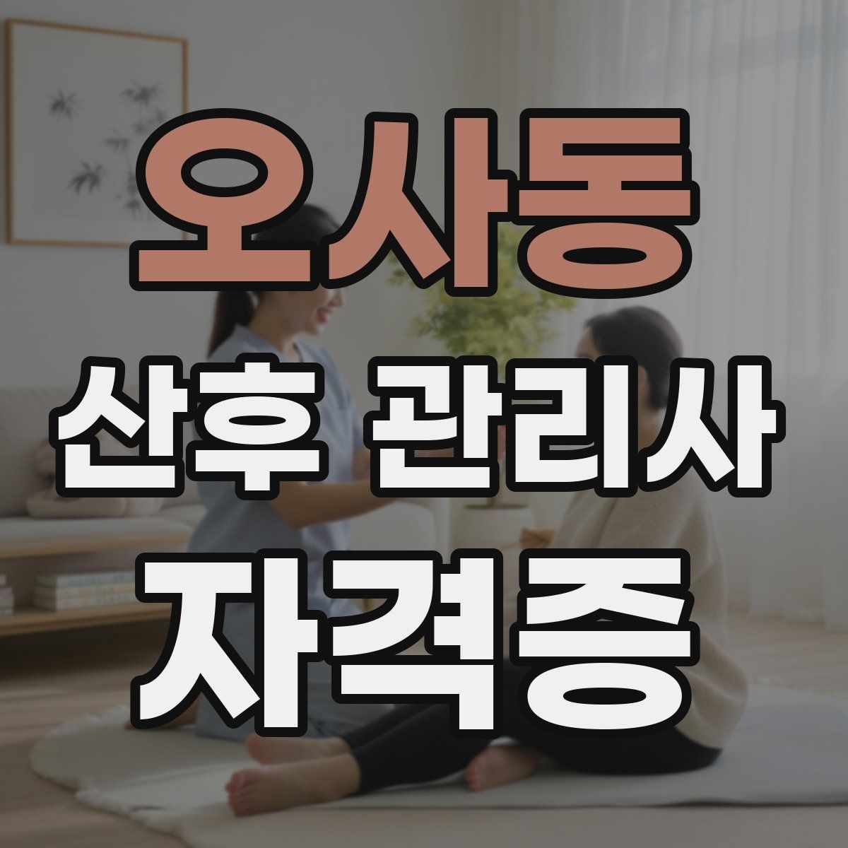 오사동 산후 관리사 자격증