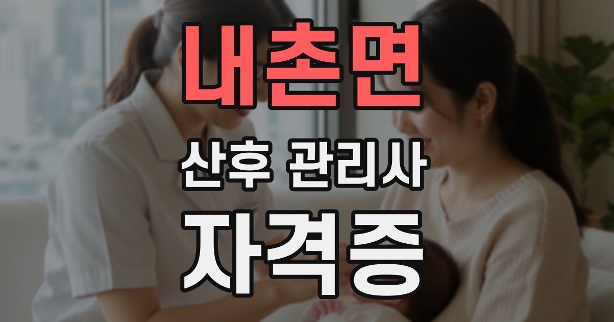 내촌면 산후 관리사 자격증