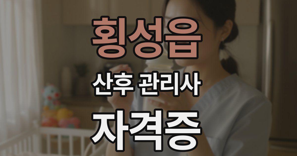 횡성읍 산후 관리사 자격증