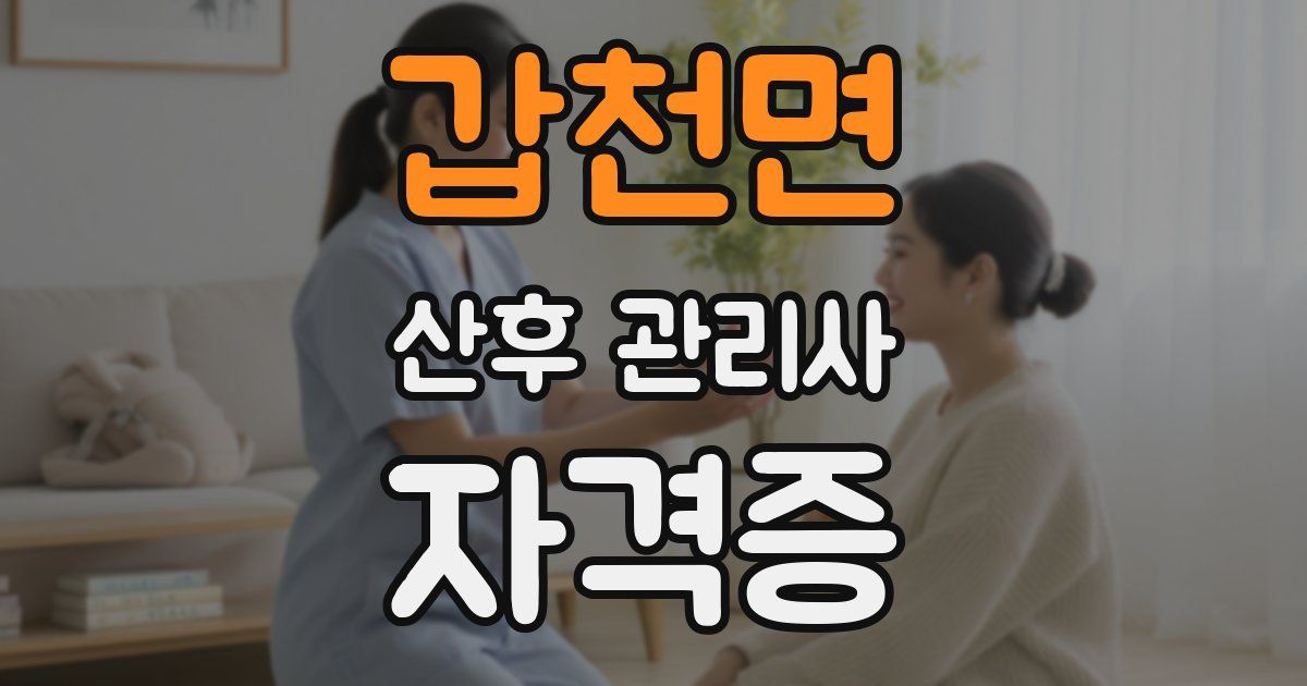 갑천면 산후 관리사 자격증