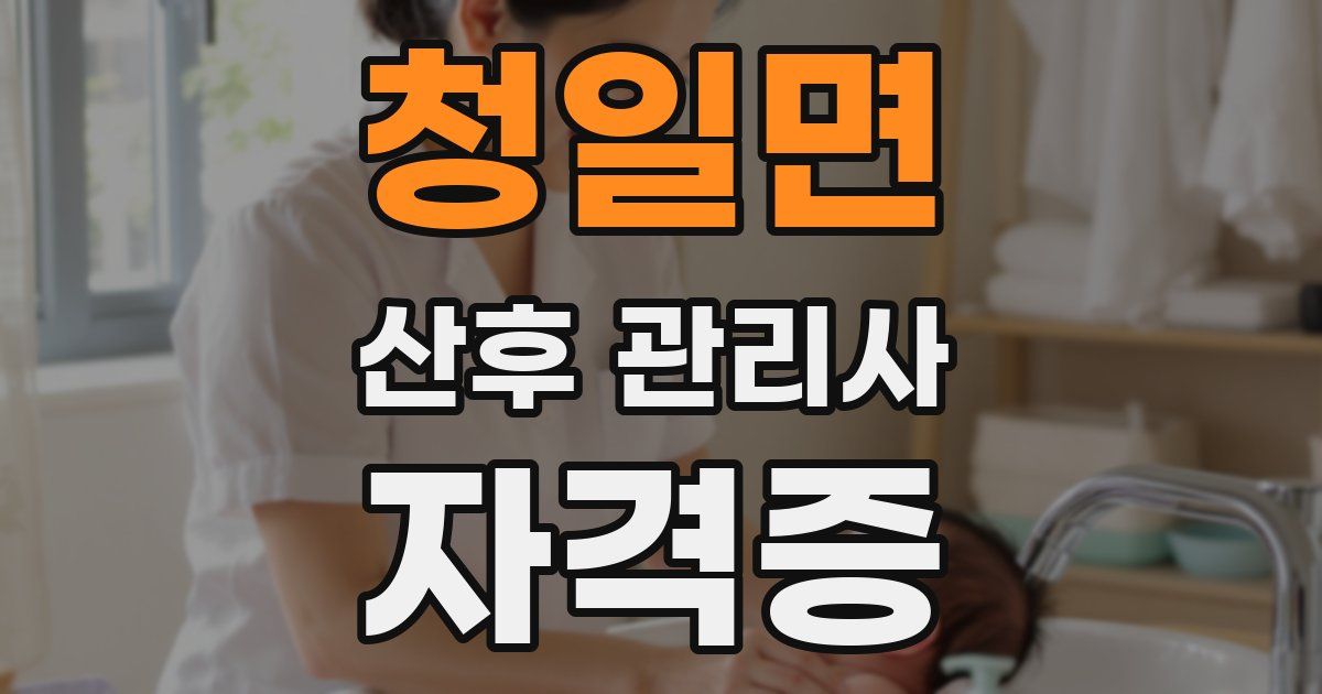 청일면 산후 관리사 자격증