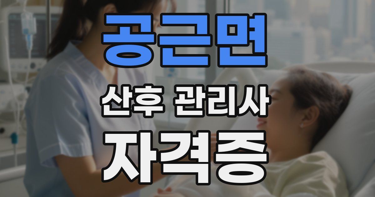 공근면 산후 관리사 자격증