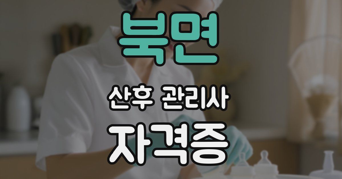 북면 산후 관리사 자격증