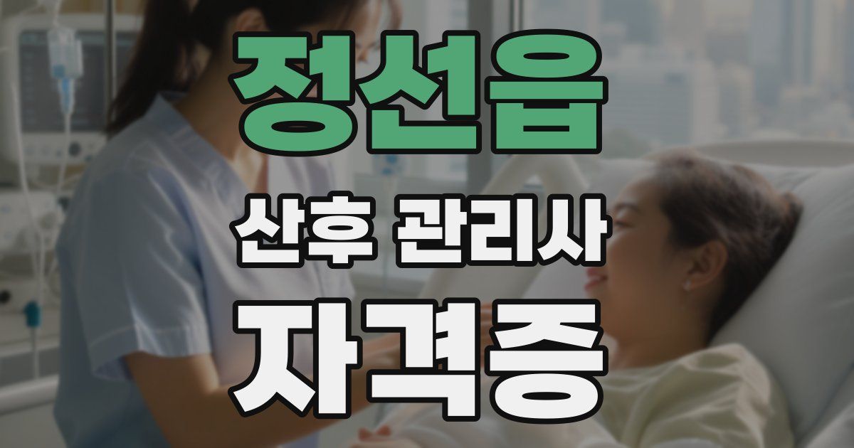 정선읍 산후 관리사 자격증