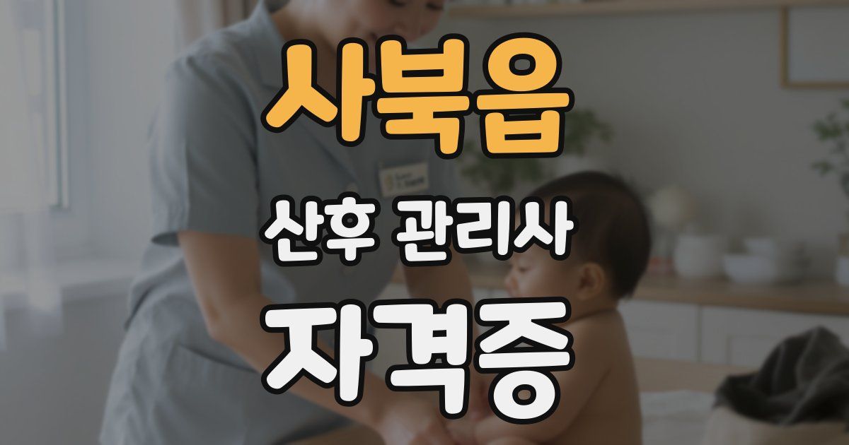 사북읍 산후 관리사 자격증