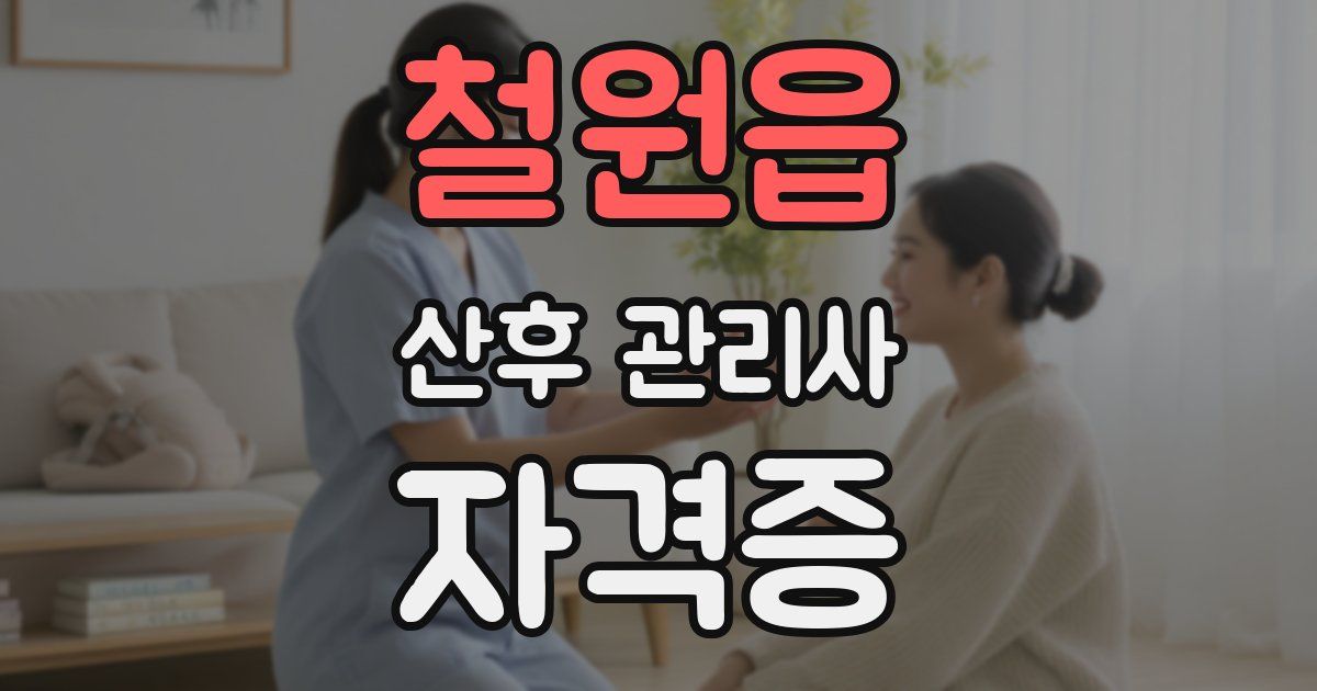 철원읍 산후 관리사 자격증