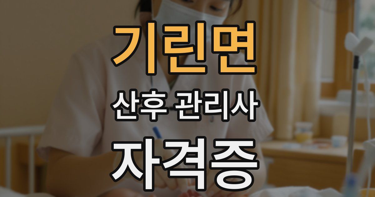 기린면 산후 관리사 자격증