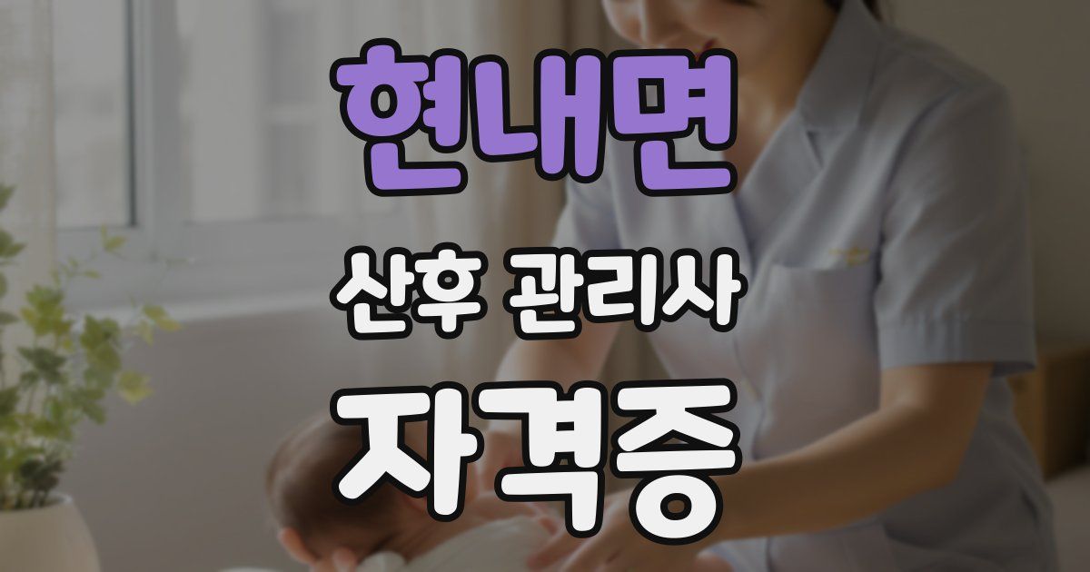 현내면 산후 관리사 자격증