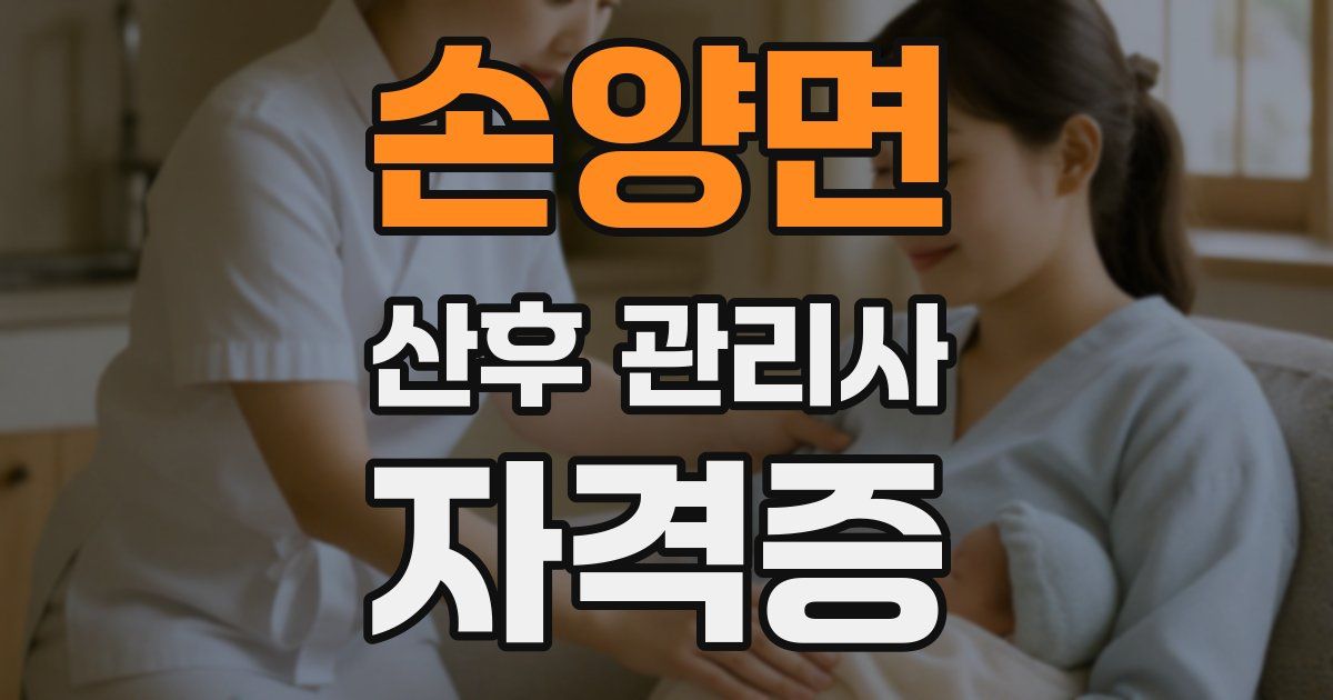 손양면 산후 관리사 자격증