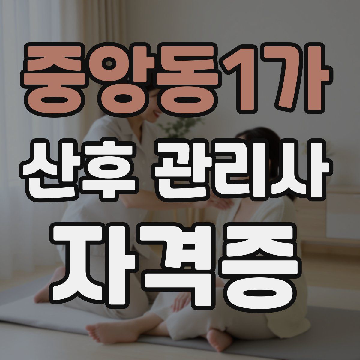 중앙동1가 산후 관리사 자격증
