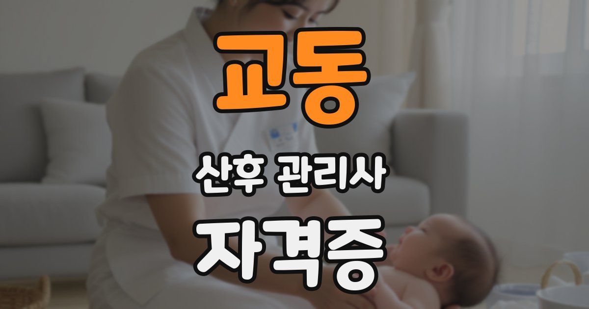 교동 산후 관리사 자격증