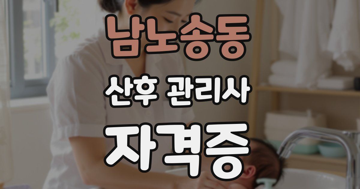 남노송동 산후 관리사 자격증