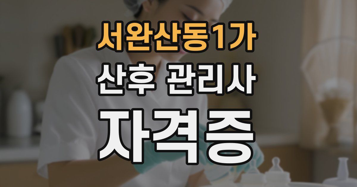 서완산동1가 산후 관리사 자격증