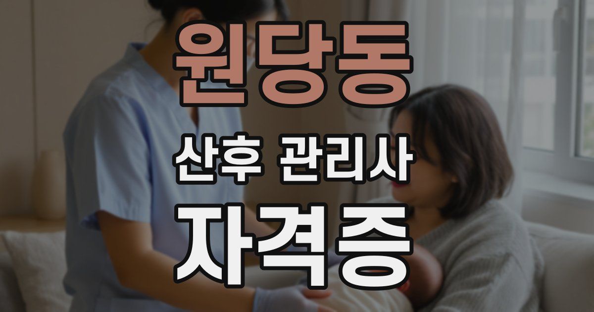 원당동 산후 관리사 자격증
