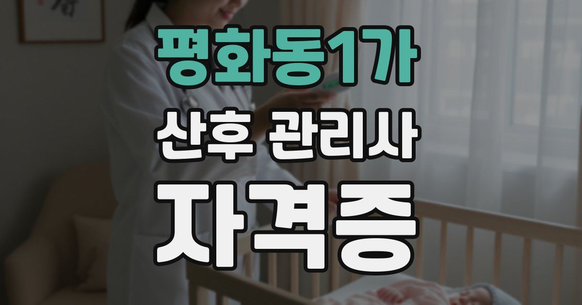 평화동1가 산후 관리사 자격증