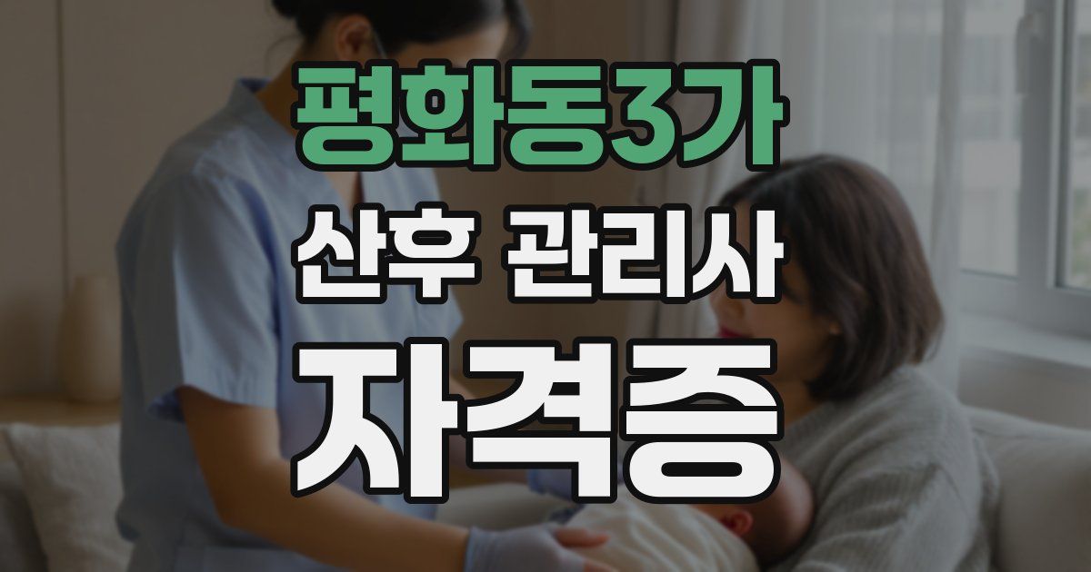 평화동3가 산후 관리사 자격증