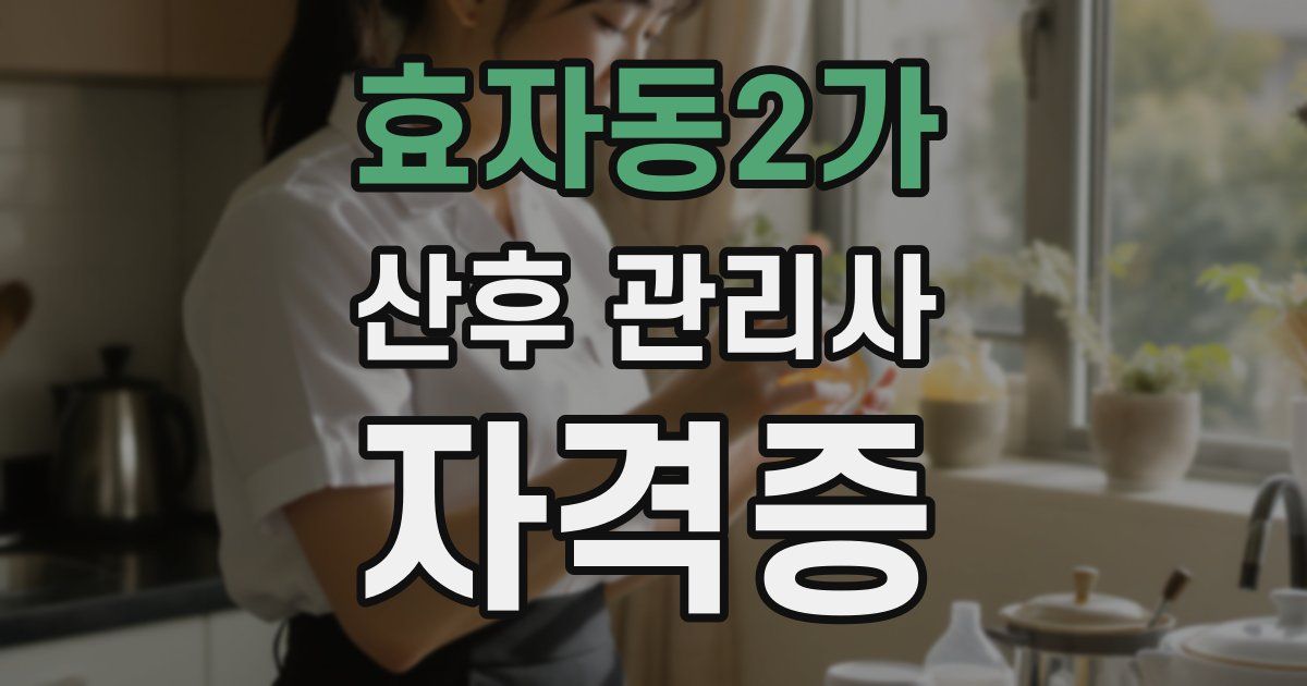 효자동2가 산후 관리사 자격증