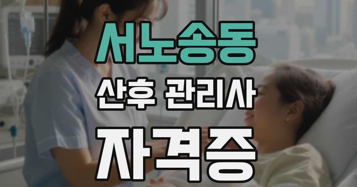 서노송동 산후 관리사 자격증